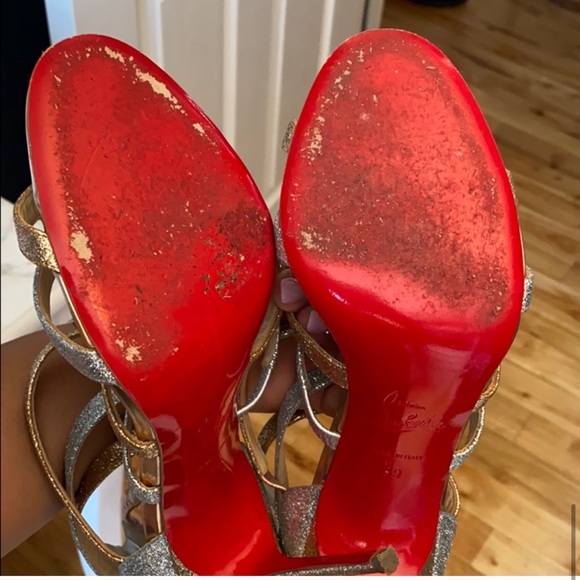 Christian Louboutin Gold Silver Mariniere Glitter - Picture 12 of 13